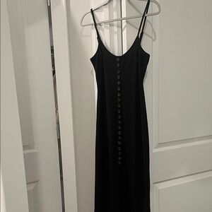 Dress Forum Black Maxi Dress with Button Detail